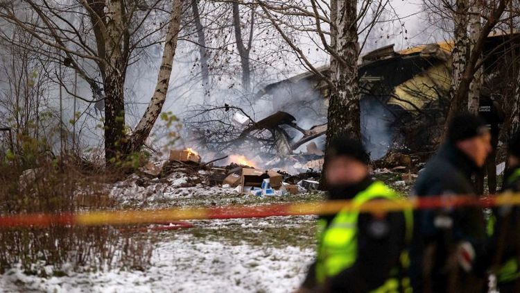 DHL cargo plane crash Lithuania